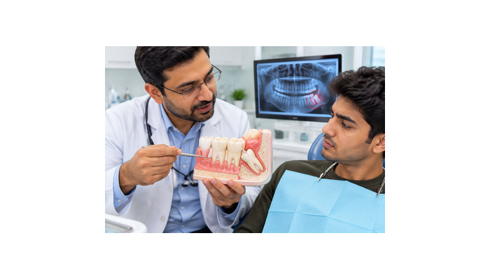Normal eruption vs partially impacted vs fully impacted wisdom tooth
